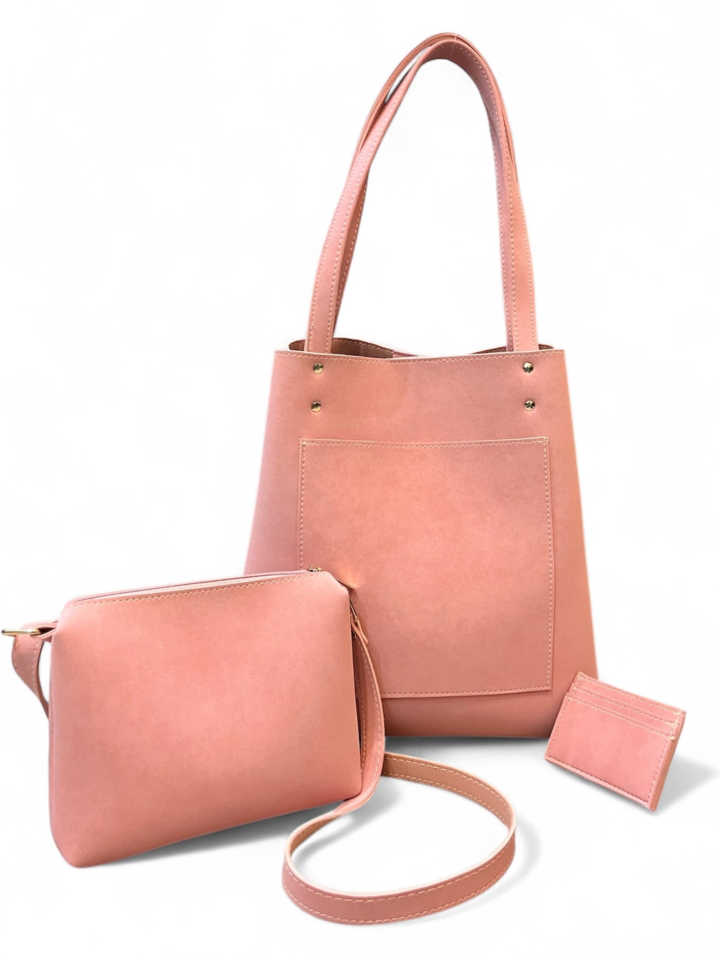 Crescent Suede Tote – Luxury Set by Luna Persona
