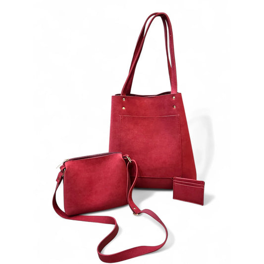 Crescent Suede Tote - Luxury Set by Luna Persona