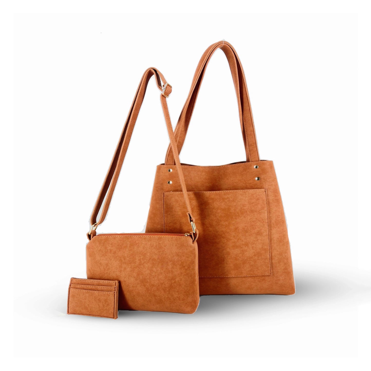 Crescent Suede Tote 3-Piece by Luna Persona