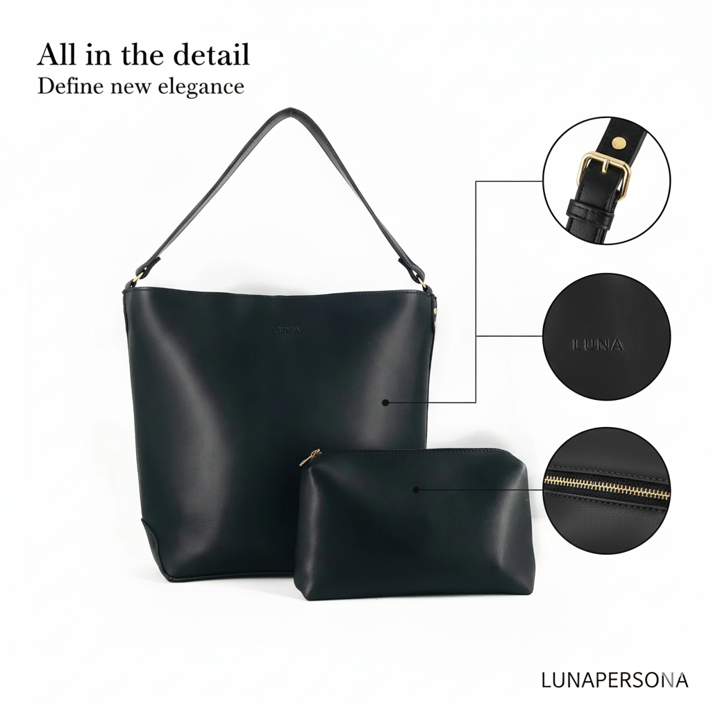 Luna Tote – Black 2-Piece