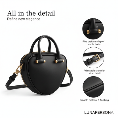 Mini Lune – Black Heart Crossbody