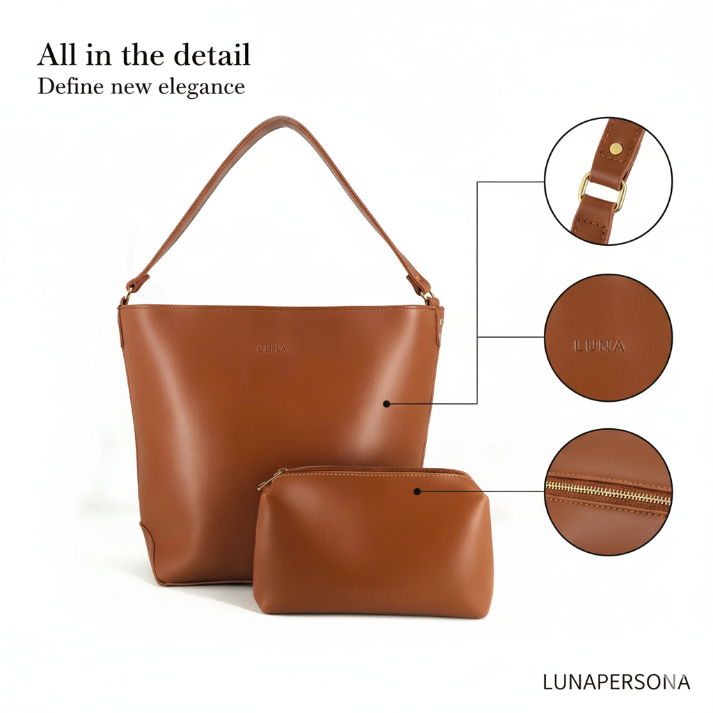 Luna Tote Brown 2 Piece