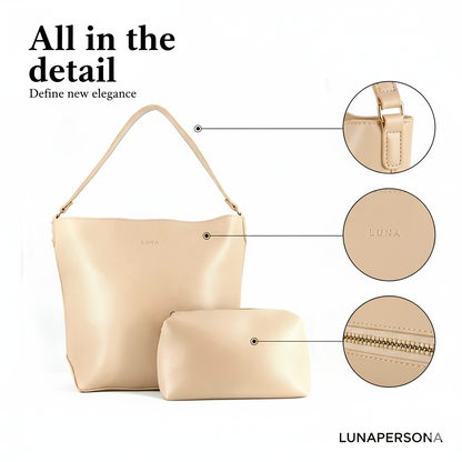 Luna Tote – Beige 2 Piece