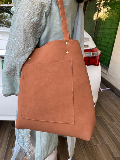 Crescent Suede Tote – 3-Piece Luxury Set by Luna Persona