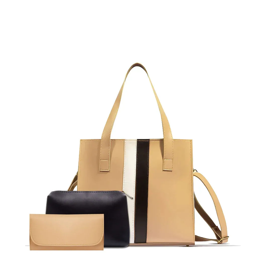 Stride Hand Bag 3 PCS Beige
